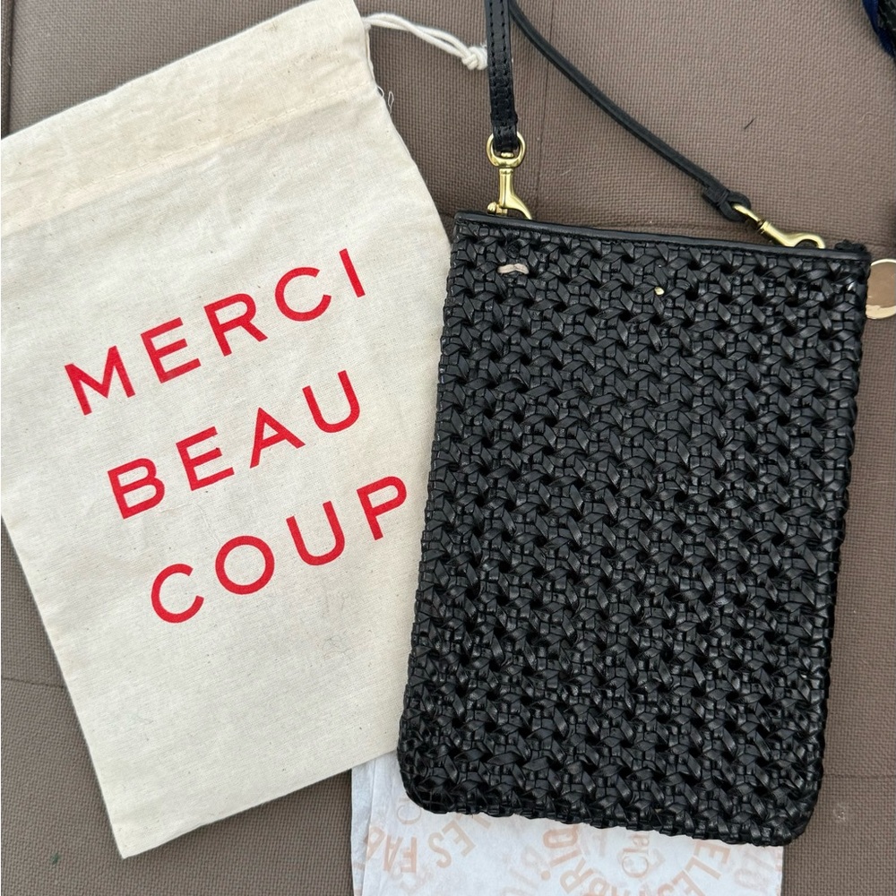 Clare V Poche Black Rattan NWT sold out